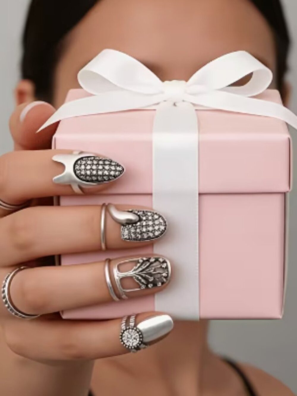 NWT Metal Glam Nail Rings